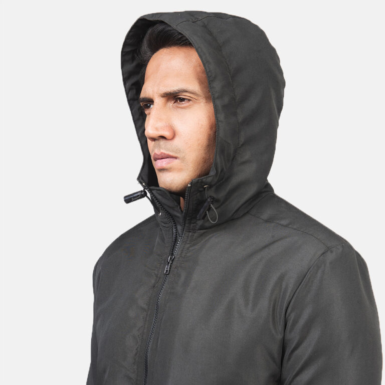 Mens Jimmy Black Hooded Windbreaker Jacket_3572-9-1618223447405